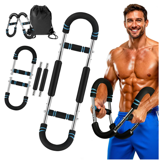 Adjustable Twister Arm Trainer (30–110 lbs) – Portable Chest & Forearm Strength Training Bar